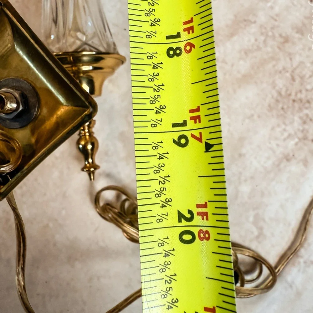 Brass and Glass Regency Style Wall Mount Lamp